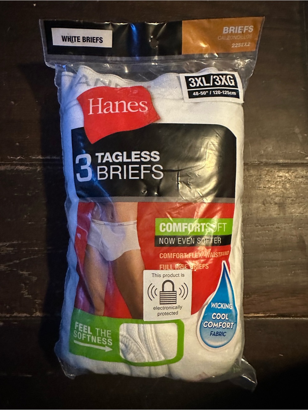 Hanes White Men's Tagless Briefs - 3 Pack (3XL)